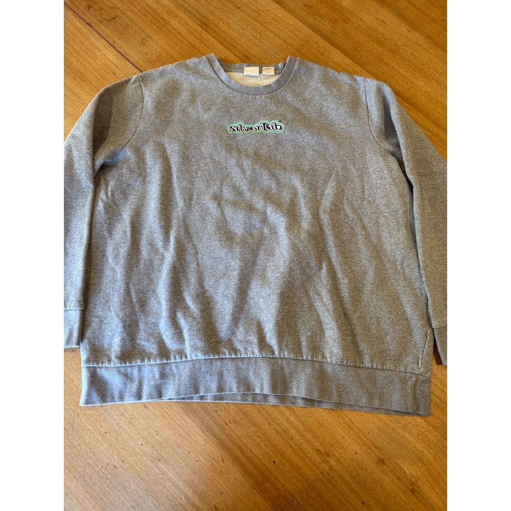 Levis SilverTab Sweatshirt Mens 2XL Gray Crewneck Pullover Fleece Lined Graphic